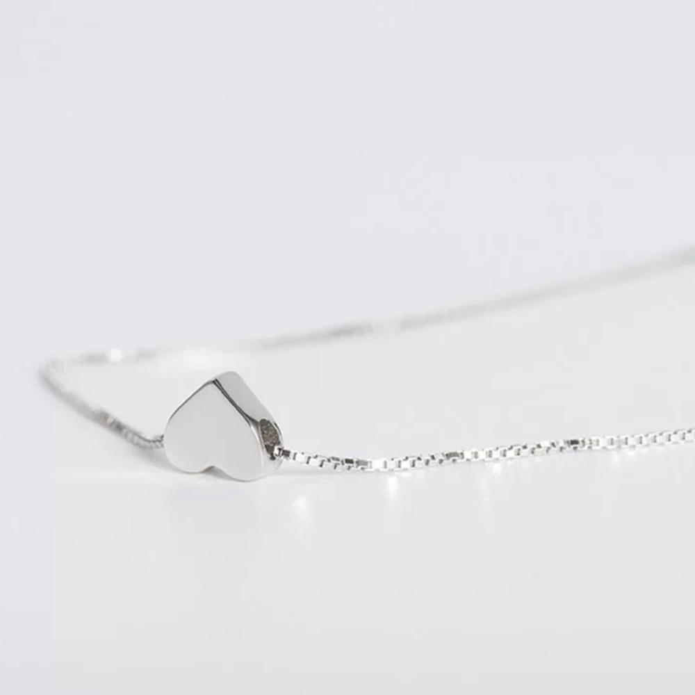 NEW 925 STERLING SILVER NECKLACE PENDANT NECKLACE HEART NECKLACE - Picture 5 of 7